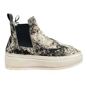 P448 Lucy Platform Sneakers Women SZ 39 8.5 Calf Hair Pull On Western Cowgirl